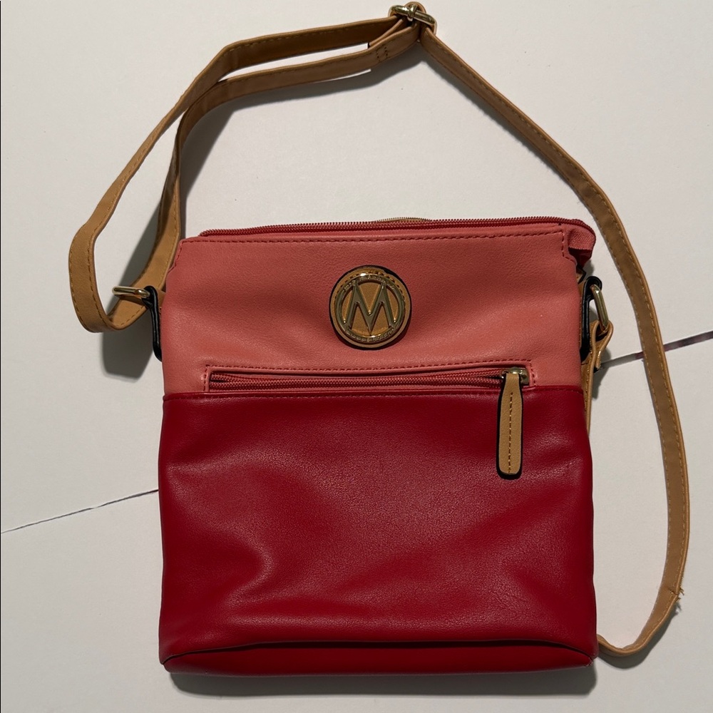 Chic Red and Pink Crossbody Bag